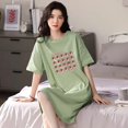 thumbnail image 1 of Ropa de dormir larga de verano para mujer, camisón holgado de manga corta adelgazante de talla grande MM de 200 libras de capacidad máxima, ropa para el hogar, 1 of 5
