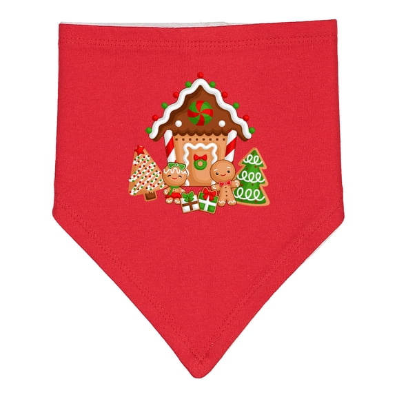 Inktastic Gingerbread House Christmas Baby Bandana Bib