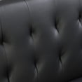 thumbnail image 5 of Black PVC Leather Futon Sofa Bed with Wood Frame and Stainless Leg / Ergonomic Design, Suitable for Any Scene, High Weight Limit, 5 of 6