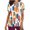 Orange@64, variant on YOIAVAIOY Orange Scrubs for Women Tops Print Shirt V Neck Cartoon Pattern Short Sleeve Nursing Uniform with Pockets M