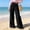 A_ Black, variant on Women's Smocked Waist Wide Leg Capri Pants with Pockets for Casual Daily Commute Wear
