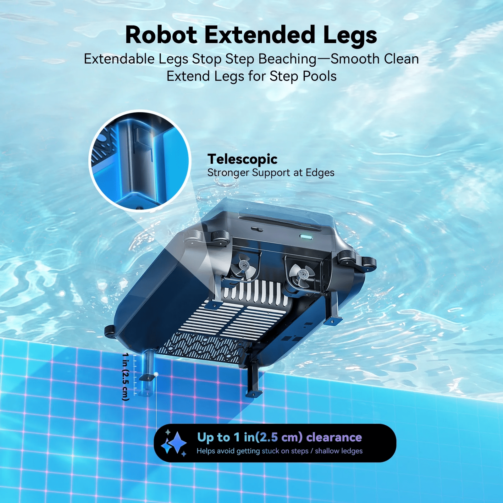 Blue 24/7 Solar Breeze Automatic Pool Skimmer Robot – APP Supported Floating Surface Cleaner for Above Ground & Inground Pools, Auto Robotic Pool Cleaner