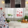 thumbnail image 5 of 2 Pack Valances for Window, Brown Black Short Curtains for Kitchen Bedroom Living Room, Modern Abstract Art Farmhouse Striped Rod Pocket Small Window Treatment Valance Drapes 42 x 12 Inch, 5 of 8