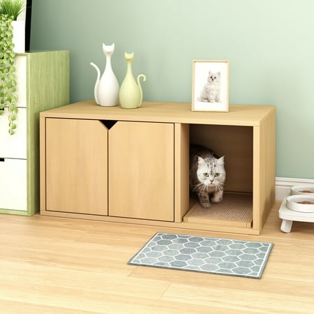 UPC: 0819767012368 | Way Basics Eco Cat Litter Box Enclosure Modern Cat Furniture  Natural