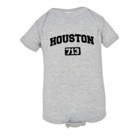 

PleaseMeTees™ Baby Houston 713 Area Code Distressed HQ Jumpsuit