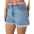 thumbnail image 4 of No Boundaries Junior Womens' Super High Rise Festival Jean Short with Belt, 4 of 4
