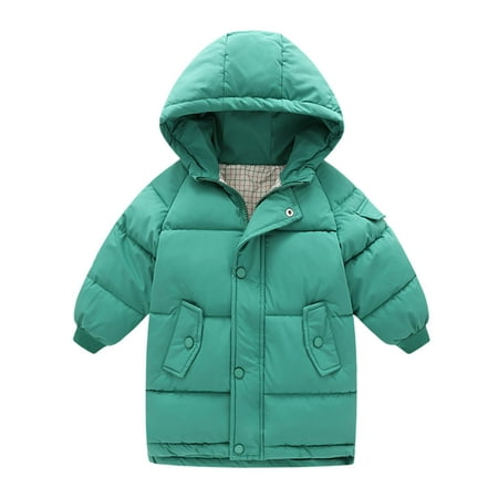 

loopsun New Years Eve Savings Clothing 2023 Kids Winter Coats for Toddler Baby Boys Girls Fashion Solid Color Windproof Padded Clothes Jacket Hooded Coat