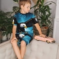 thumbnail image 4 of Balery Night Sky Forest Bald Eagle Conjunto de Pijama Infantil de Manga Corta con Estampado – Ropa de Dormir de Algodón Suave-Large, 4 of 6