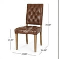 thumbnail image 6 of Noble House Uintah Contemporary Faux Leather Dining Chairs, Set of 2, Cognac Brown, 6 of 8