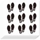 thumbnail image 1 of 180 pegatinas autoadhesivas con siluetas de huellas, calcomanías decorativas, 1 of 9