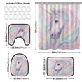 thumbnail image 3 of Shower Curtain and Rug Sets 4pcs Bathroom Sets Includes 12 Free Hooks 66" x 72" Magical Unicorn Pastel Sky, 3 of 8