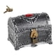 thumbnail image 3 of Cofre del tesoro pirata, caja del tesoro aventurera, decoración vintage decorativa Plata antigua, 3 of 9