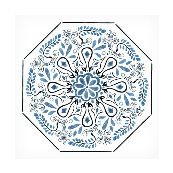 Canvas Wall Art - Melissa Wang 'Bleu Indigo I' Wall Art for Living Room, Bedroom, or Office Décor by Trademark Fine Art - 14 x 14 Inches