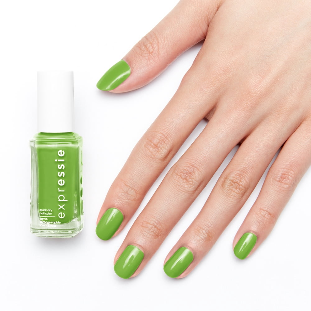 essie Expressie Quick Dry 8 Free Vegan Nail Polish, Lime green, 0.33 fl oz Bottle