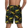 thumbnail image 3 of Sigee Monster Truck1 Print Mens Swim Trunks with Compression Liner Quick Dry Swim Stretch Beach Shorts with Pockets,S-3XL, 3 of 7