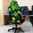 thumbnail image 4 of Xoenoiee Shamrock Pattern Gaming Chair Cover St. Patrick's Day Decor Stretchable Computer Chair Cover for Armchair, Swivel Chairs, Computer Boss Chair, Removable Chair Slipcovers with Armrest Cover, 4 of 7
