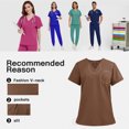 thumbnail image 5 of [Shirt + Pants] Women's V-Neck Scrubs Sets with Multi Pocket and Jogger Pants,L,yellow, 5 of 10