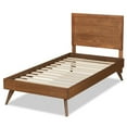 thumbnail image 3 of Bowery Hill Walnut Brown Finished Wood Twin Size Platform Bed, 3 of 9