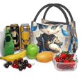 thumbnail image 3 of Yiaed Exotic Blue Cat Print Lunch box lunch bag Portable Insulated Lunch Box for Women Men Cooler Tote Bag with Front Pocket for Work Picnic Travel, 3 of 6