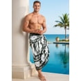 thumbnail image 5 of LA LEELA Men's Pareo Swim Trunk Swimwear Sarong Beach Wrap One Size Coal, Tie Dye Summer Vacation Party, 5 of 6