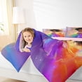 thumbnail image 3 of Castle Fairy Cartoon Black Girl King Size Comforter Sets 3pcs,Rainbow Dreamy Princess Print Comforters King Size,Orange Green Purple,1 Comforter and 2 Pillowcases, 3 of 6