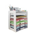 thumbnail image 1 of Organizador de papel para escritorio, estante de almacenamiento de escritorio de material no tóxico con PVC ecológico, diseño de almacenamiento jerárquico, ensamblaje sin herramientas, configuración, 1 of 5