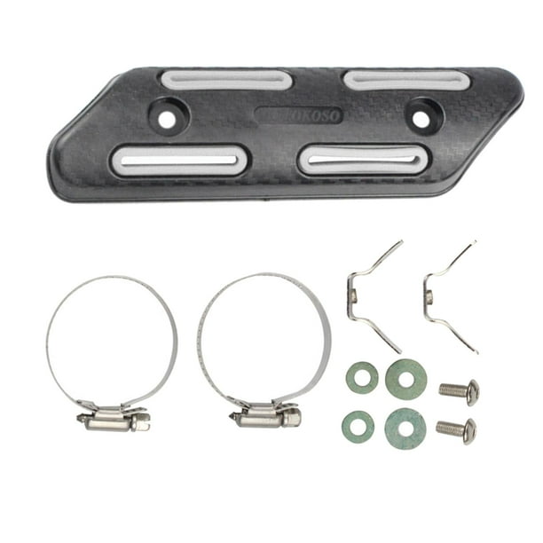 Protector térmico para silenciador de escape de motocicleta de 25-51 mm, fácil de instalar Plata
