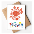 thumbnail image 1 of Red Flower Rose Pattern Wedding Cards Congratulations Greeting Envelopes, 1 of 3