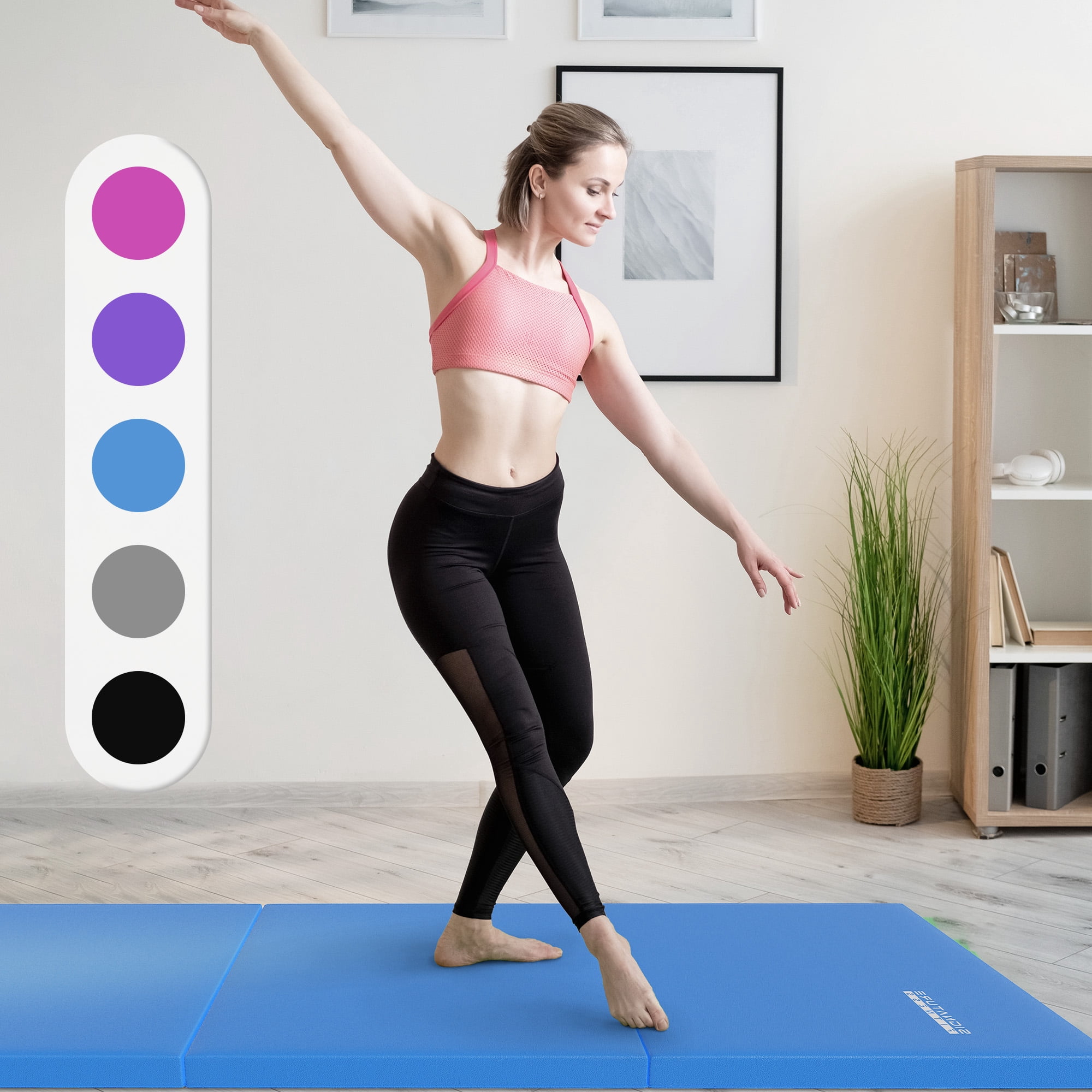Sprint Demon Gymnastics Flooring, 2 ft × 6 ft × 2 in, high‑density EPE foam, three‑fold, non‑toxic vinyl