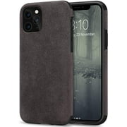 TENDLIN Compatible with iPhone 11 Pro Max Case Premium Suede-Like Material Design Leather Hybrid Comfortable Grip Case