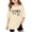 Beige, variant on Stylish Graphic Letter Print Tee Shirts For Girls Casual Comfortable Blend Fashion Top Tween Kids Summer Soft Comfy Cute Teen Basic Tees