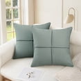 thumbnail image 2 of REGALWOVEN Pack of 2 Square Throw Pillow Covers Waterproof Modern Decorative Sofa Cushion Cases for Living Room, Bedroom Teal Grey 18" x 18", 2 of 6