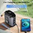 thumbnail image 2 of Portable Waist Fan Personal Belt Clip USB Powered Hanging Neck Fan For Outdoor Hiking Camping 5W, 2 of 6