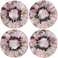 thumbnail image 2 of Shower Caps,Pioneer Flower Floral Print Pattern Waterproof Shower Cap for Women 4 Pieces,Double Reusable Hair Cover for Shower PEVA Elastic Stretch Hem, 2 of 7