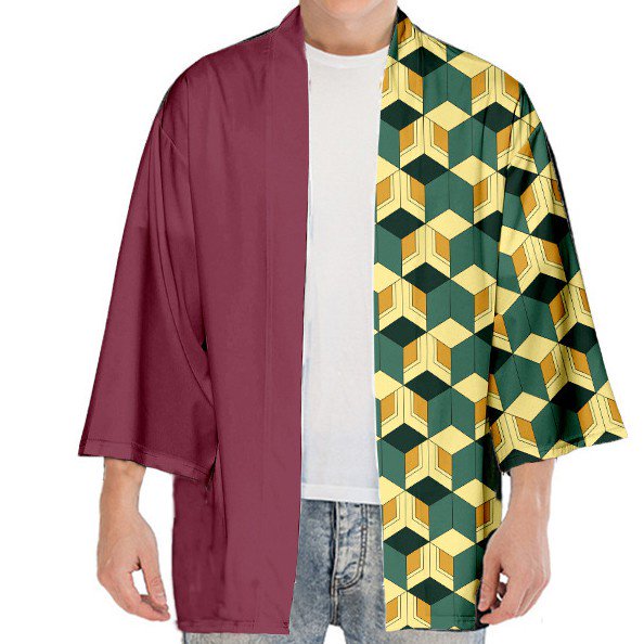 Anime Demon Slayer Kimetsu no Yaiba Kamado Nezuko Capa Cosplay Disfraz 3/4 Manga Tops Camisetas Kimono Haori Bata Chamarrapangjing
