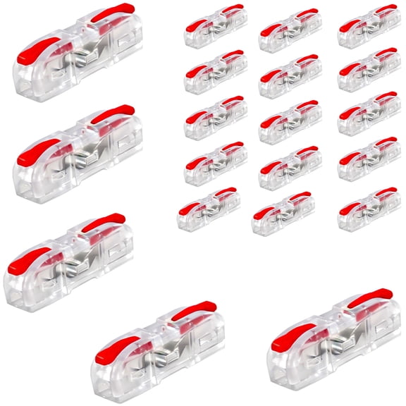 20PCS Lever Wire Connectors Quick Connect Electrical Wire Conductor Connectors for Quick Wiring AWG 28-12,1 in 1 Out