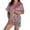 Light Pink, variant on RMGVDSD Women's Leopard Print Pajama Set Sleepwear Silk Satin Pajamas Short Sleeved Button Up Top And Shorts Set Summer Womens Shorts Sets