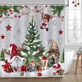 thumbnail image 5 of Christmas Gnomes Shower Curtain Xmas Tree Balls Gift Boxes Winter Holiday Decorative Bath Curtain 72 x 72 Inch Polyester Fabric Waterproof Bathroom Curtain with 12 Hooks, 5 of 6
