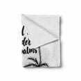 thumbnail image 2 of Beach Saying Soft Flannel Fleece Blanket, Find Me Under the Palms in Hand-written Style Hammock Between Palm Trees, Cozy Plush for Indoor and Outdoor Use, 50" x 70", Black and White, by Ambesonne, 2 of 6