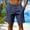 Navy, variant on pstuiky Cargo Shorts for Men, Men Casual Linen Drawstring Beach Shorts Solid Color Loose Fit Breathable Summer Short Pants For Relaxation Outdoor Activities Mens Swim Shorts