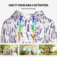 thumbnail image 4 of Daiia Lavender Flowers Pattern Women's Fashion Hoodies & Sweatshirts with Kangaroo Pocket Hooded Sweatshirt with Eye-catching Drawstrings-Large, 4 of 7