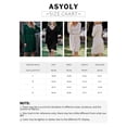 thumbnail image 2 of Asyoly Womens Tie Waist Knit Sweaters Dress Casual Solid Color Long Sleeve Crewneck Midi Pullover Jumper Dresses, 2 of 7