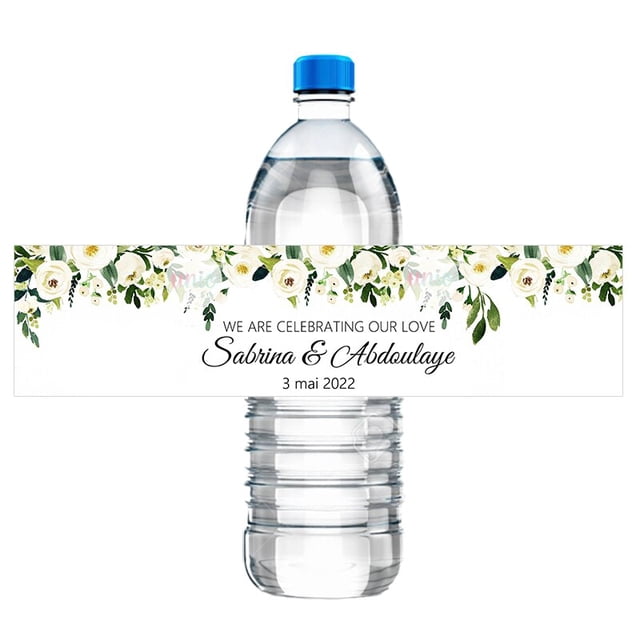 Etiquetas personalizadas para celebraciones, pegatinas con nombre y texto, para botella, decoración de cumpleaños, bautismo y boda, 30 piezas