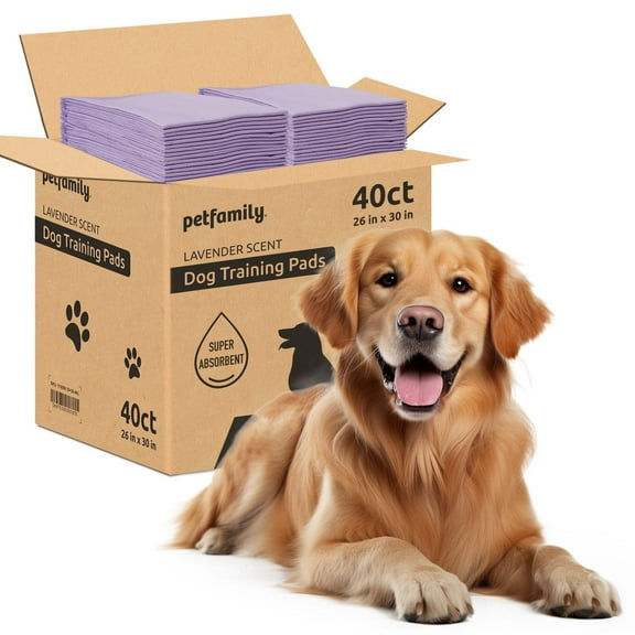 Petfamily Dog Training Pads, Puppy Pads, Super Absorbent, XL, 26 in x 30 in, 40 Count
