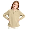 thumbnail image 6 of GrmtClth Girls School Uniform Breathable Pique Polo Shirts Lapel Collar Back to School Plain Basic Tee Shirts Green 2-3Years, 6 of 8