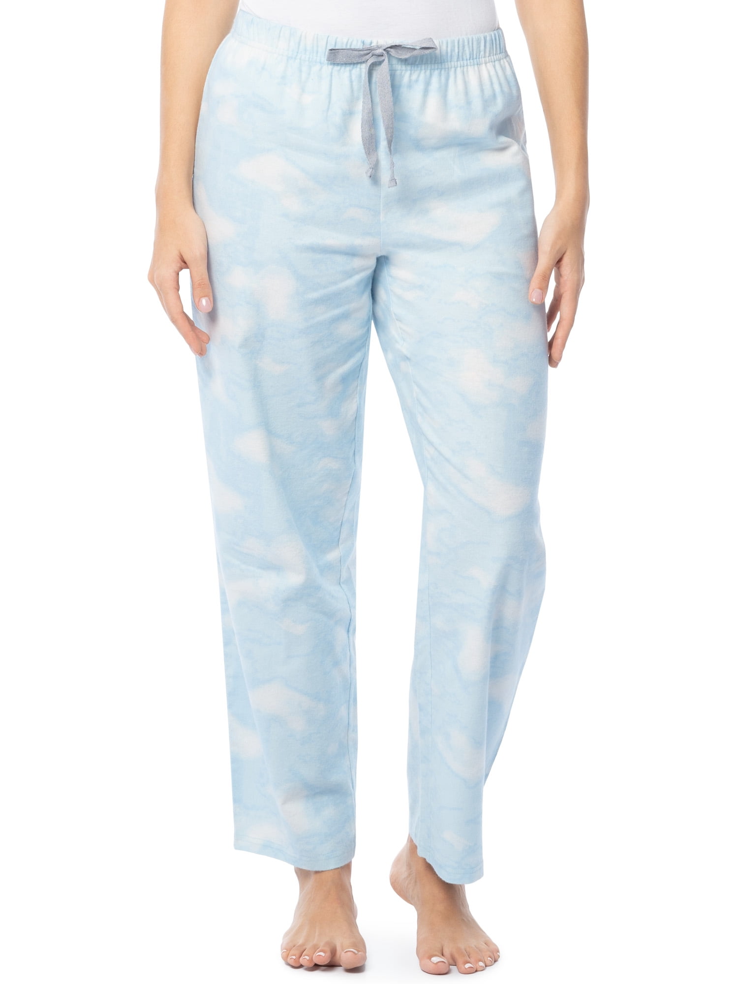 Fruit of the Loom Women's Beyond Soft Long Sleeve Waffle Top and Flannel Bottom Pajama Set, Sizes S-4X