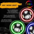 thumbnail image 5 of Sunpie RGBW Halo 7" LED Headlights + 4" Cree Fog Lights Combo Kits for 2007-2018 Jeep Wrangler, 5 of 5