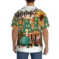 thumbnail image 3 of Balery Happy Fall Y'All Camisa Casual de Manga Corta con Botones para Hombre, Texturizada, Estilo Cubano, para Playa, Verano-4X-Large, 3 of 5