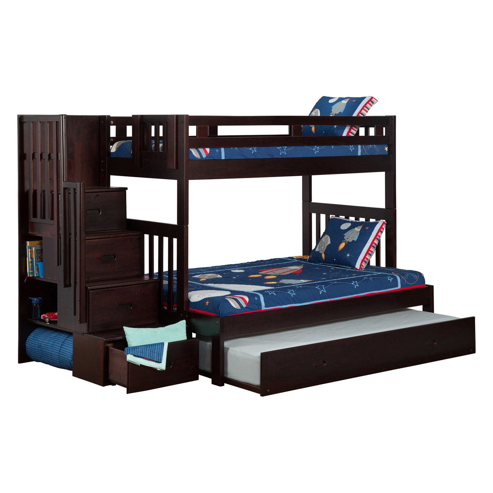Atlantic Furniture Cascade Staircase Twin Over Full Bunk Bed Atlantic Furniture Cascade Staircase Twin Over Full Bunk Bed Espresso Com