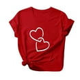 thumbnail image 4 of AOOCHASLY Valentine's Day Women's Tops, Fashion Women's Heart Print Graphic Cute Tee Shirt Funny T Shirt Tops, 4 of 8